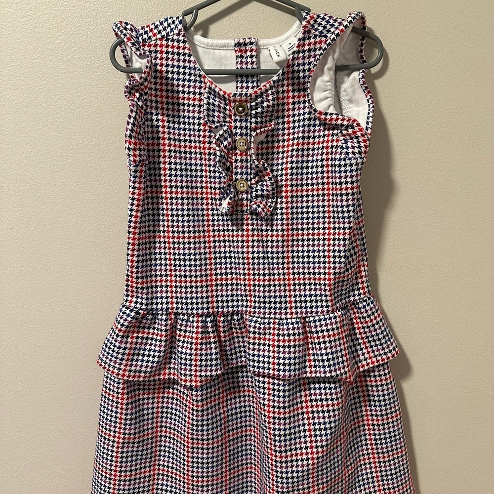 Janie and Jack Checkered Dress - Red, Blue, White, and Purple